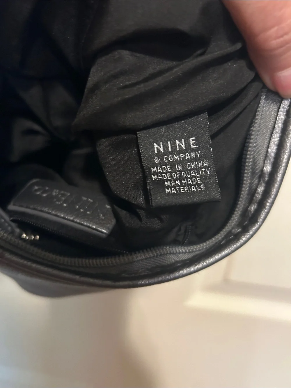 Nine & Co. Gray Faux Leather Shoulder Bag